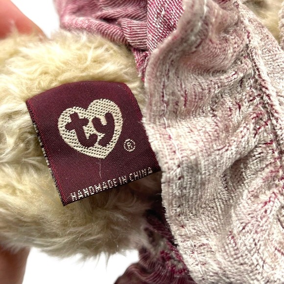 Ty Attic Treasures Collection 1993 DARLENE The Bear Velvet Dress Hat Posable - Picture 8 of 9